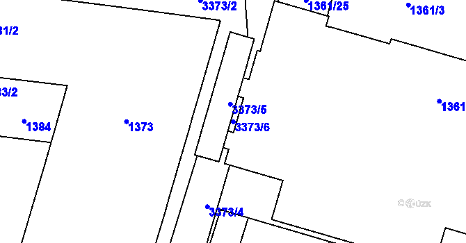 Parcela st. 3373/6 v KÚ Pelhřimov, Katastrální mapa