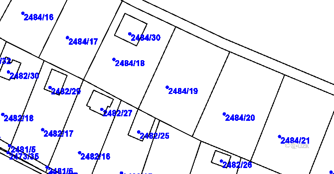 Parcela st. 2484/19 v KÚ Pelhřimov, Katastrální mapa