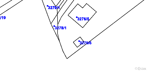 Parcela st. 3276/6 v KÚ Pelhřimov, Katastrální mapa