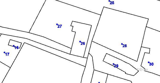 Parcela st. 26 v KÚ Penčice, Katastrální mapa