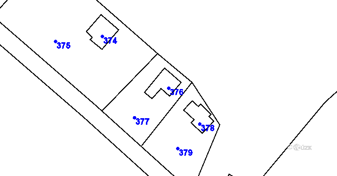 Parcela st. 376 v KÚ Penčice, Katastrální mapa