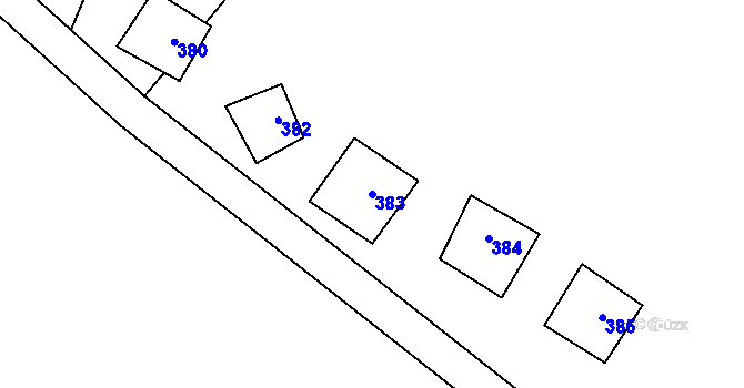 Parcela st. 383 v KÚ Penčice, Katastrální mapa