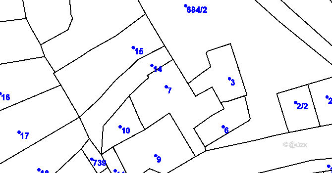 Parcela st. 7 v KÚ Penčičky, Katastrální mapa