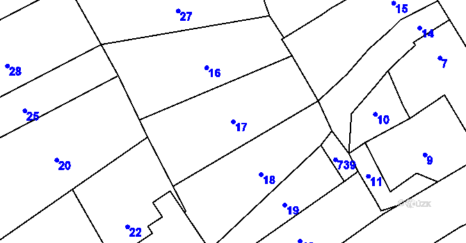 Parcela st. 17 v KÚ Penčičky, Katastrální mapa