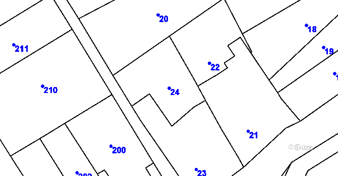 Parcela st. 24 v KÚ Penčičky, Katastrální mapa