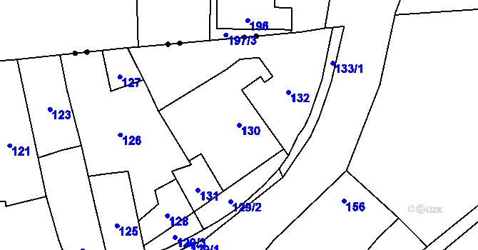Parcela st. 130 v KÚ Penčičky, Katastrální mapa