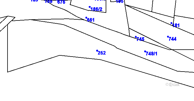 Parcela st. 252 v KÚ Penčičky, Katastrální mapa