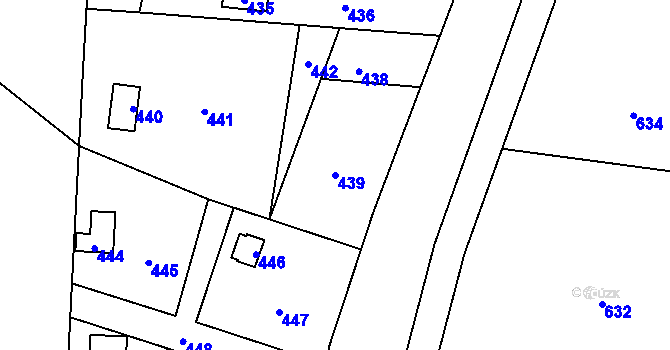 Parcela st. 439 v KÚ Penčičky, Katastrální mapa