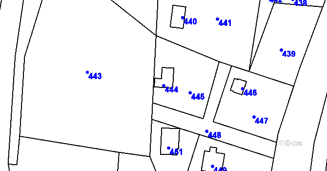 Parcela st. 444 v KÚ Penčičky, Katastrální mapa