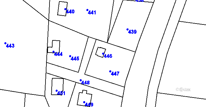 Parcela st. 446 v KÚ Penčičky, Katastrální mapa