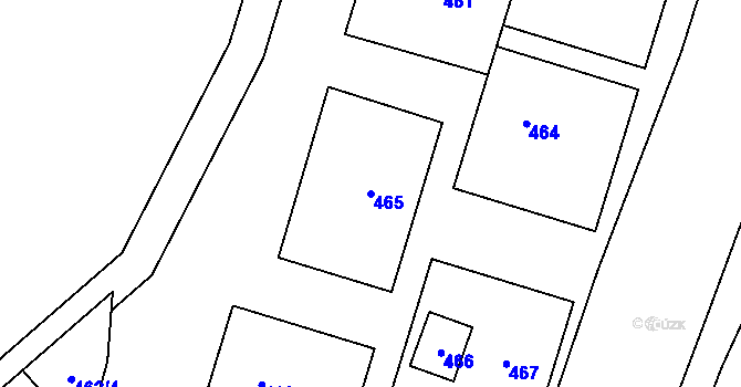 Parcela st. 465 v KÚ Penčičky, Katastrální mapa