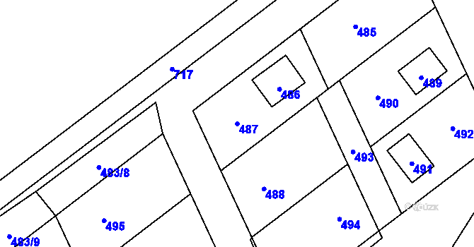 Parcela st. 487 v KÚ Penčičky, Katastrální mapa