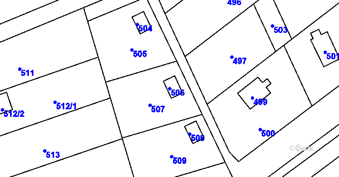 Parcela st. 506 v KÚ Penčičky, Katastrální mapa