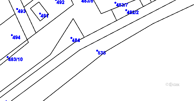 Parcela st. 535 v KÚ Penčičky, Katastrální mapa