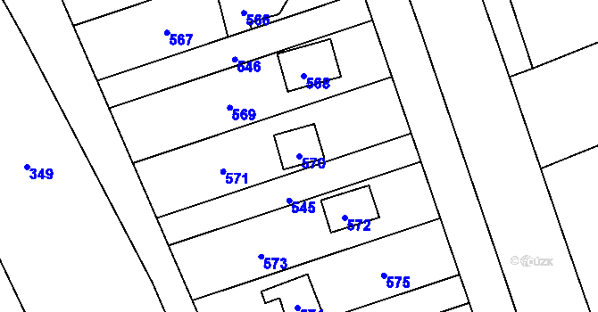 Parcela st. 570 v KÚ Penčičky, Katastrální mapa