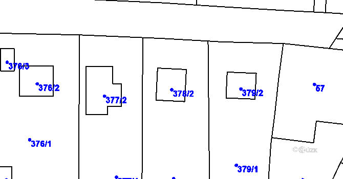 Parcela st. 378/2 v KÚ Penčičky, Katastrální mapa