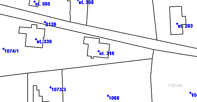 Parcela st. 319 v KÚ Alšovice, Katastrální mapa