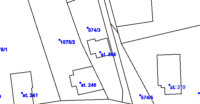 Parcela st. 366 v KÚ Alšovice, Katastrální mapa