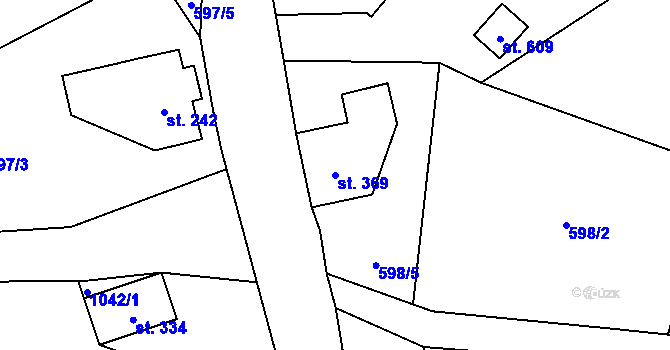 Parcela st. 369 v KÚ Alšovice, Katastrální mapa