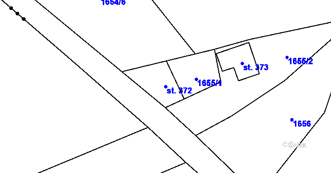 Parcela st. 372 v KÚ Alšovice, Katastrální mapa