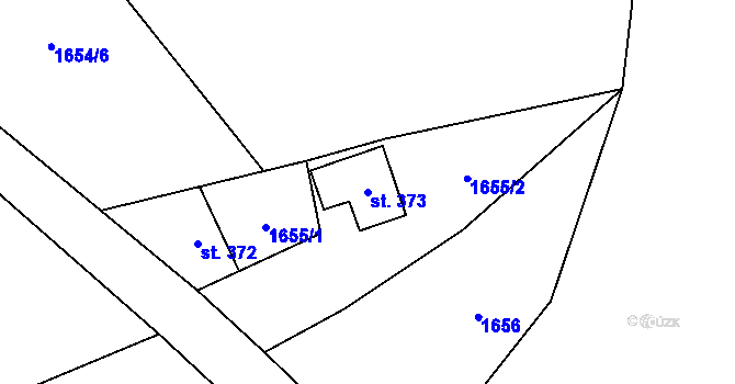Parcela st. 373 v KÚ Alšovice, Katastrální mapa