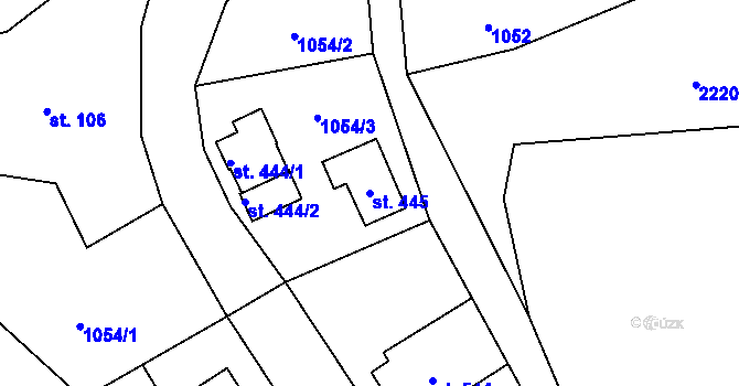 Parcela st. 445 v KÚ Alšovice, Katastrální mapa