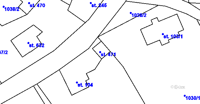 Parcela st. 471 v KÚ Alšovice, Katastrální mapa