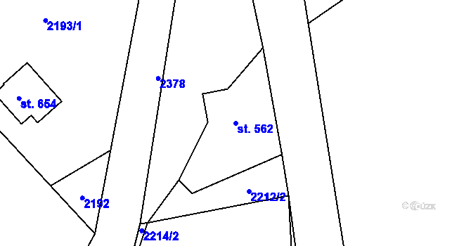 Parcela st. 562 v KÚ Alšovice, Katastrální mapa