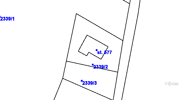 Parcela st. 577 v KÚ Alšovice, Katastrální mapa
