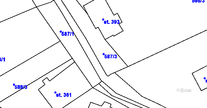 Parcela st. 587/3 v KÚ Alšovice, Katastrální mapa