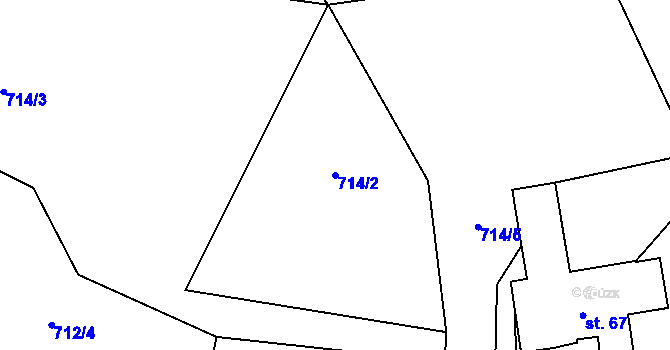 Parcela st. 714/2 v KÚ Alšovice, Katastrální mapa