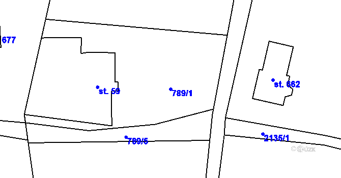 Parcela st. 789/1 v KÚ Alšovice, Katastrální mapa