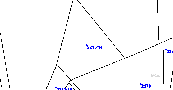 Parcela st. 2213/14 v KÚ Alšovice, Katastrální mapa