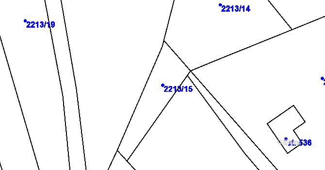 Parcela st. 2213/15 v KÚ Alšovice, Katastrální mapa