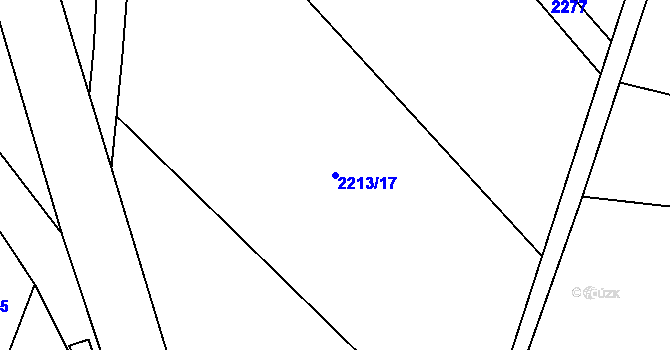 Parcela st. 2213/17 v KÚ Alšovice, Katastrální mapa