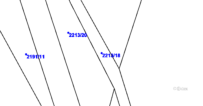 Parcela st. 2213/18 v KÚ Alšovice, Katastrální mapa