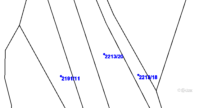 Parcela st. 2213/20 v KÚ Alšovice, Katastrální mapa