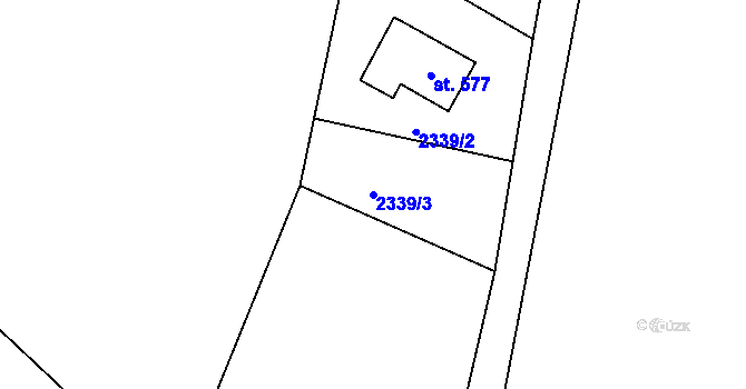 Parcela st. 2339/3 v KÚ Alšovice, Katastrální mapa