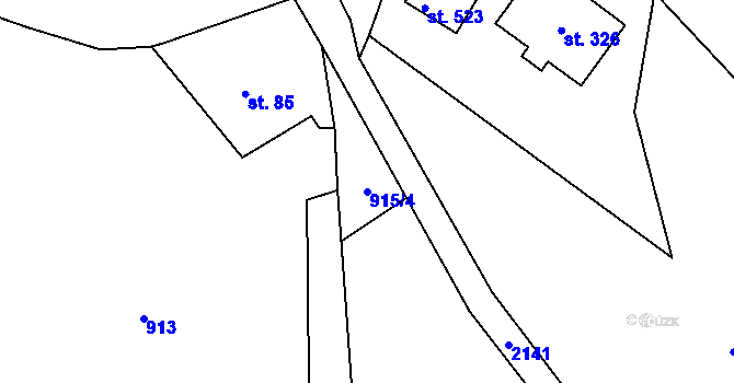 Parcela st. 915/4 v KÚ Alšovice, Katastrální mapa