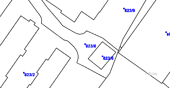 Parcela st. 823/8 v KÚ Alšovice, Katastrální mapa