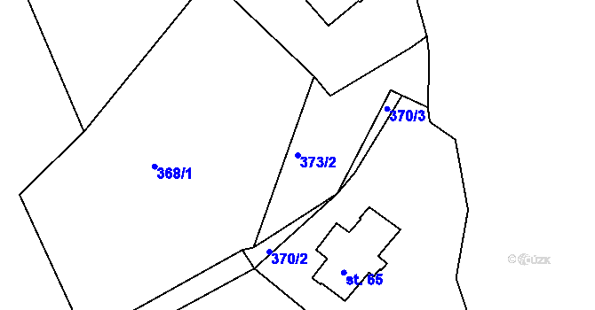 Parcela st. 373/2 v KÚ Huť, Katastrální mapa