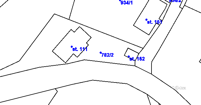 Parcela st. 782/2 v KÚ Huť, Katastrální mapa