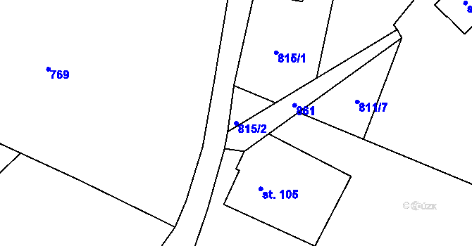 Parcela st. 815/2 v KÚ Huť, Katastrální mapa
