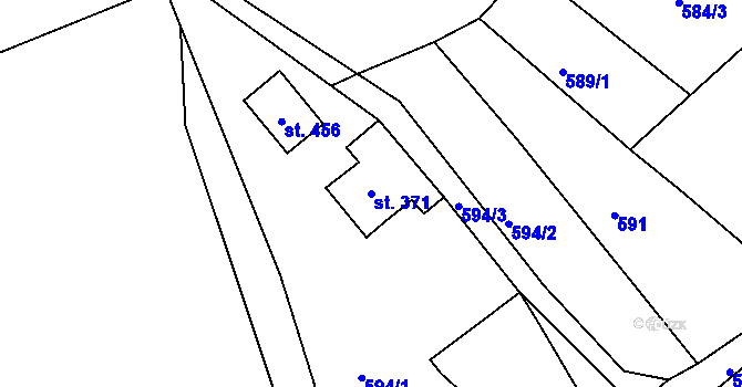 Parcela st. 371 v KÚ Jistebsko, Katastrální mapa