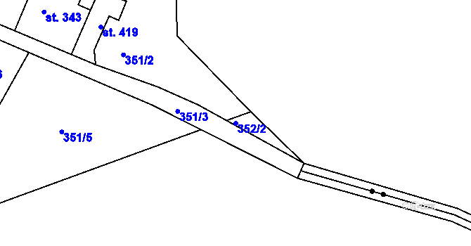 Parcela st. 352/2 v KÚ Jistebsko, Katastrální mapa