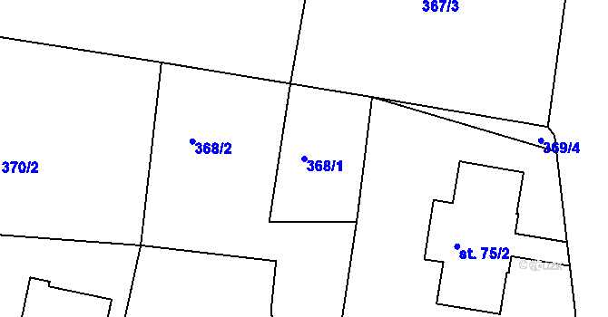 Parcela st. 368/1 v KÚ Jistebsko, Katastrální mapa
