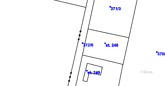 Parcela st. 372/6 v KÚ Jistebsko, Katastrální mapa