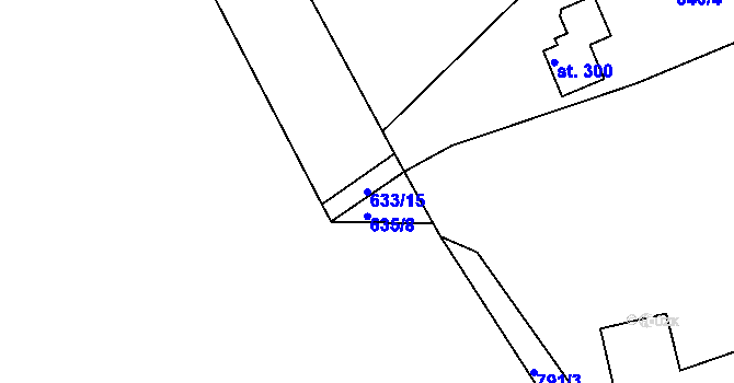 Parcela st. 633/15 v KÚ Jistebsko, Katastrální mapa