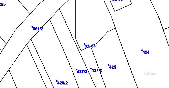 Parcela st. 64 v KÚ Kamení, Katastrální mapa