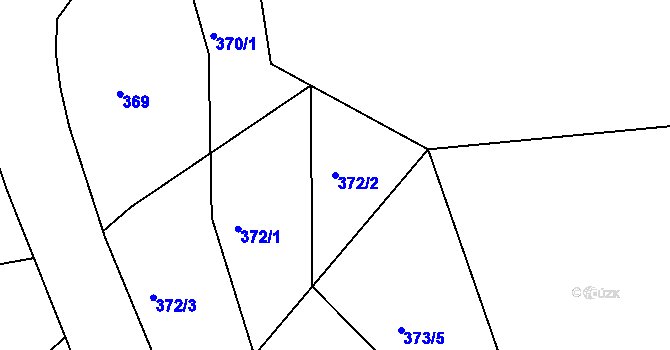 Parcela st. 372/2 v KÚ Kamení, Katastrální mapa